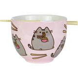 Conjunto de tigelas de ramen e pauzinhos, 4", rosa, 18 onças fluidas 