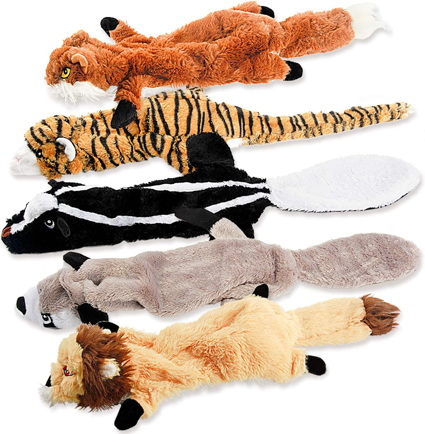 SISXSO Dog Squeaky Toys, No Stuffing Plush Dogs Chew Toy for Small Medium Large Breed Chewer Squeak Stimulation Pets Suppies Tough Durable Puppy Teething Chewing Aggressive Interactive Birthday Gifts