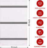 SISXSO Premium Kitchen Towels – Pack of 6, Cotton 15x25 Inches Absorbent Dish Towels - Tea Towels- Terry Kitchen Dishcloth Towels- Grey Dish Cloth for Household Cleaning