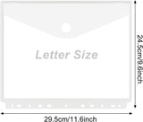 SISXSO 30Pcs Binder Pocket, Binder Organizer, 11 Holes Clear Poly Binder Envelope with Hook and Loop Closure, Plastic Binder Folders for School and Office Supplies, Letter Size