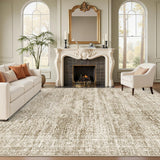 SISXSO 6x9 Area Rug for Living Room Washable 6x9 Rug Non-Slip Modern Rugs for Bedroom Dinning Room Ultra-Thin Indoor Beige Rug