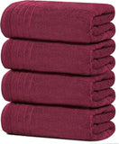 SISXSO Tens Towels Pack of 4 Extra Large Bath Towels 30 x 60 Inches, 100% Cotton, Larger & Lighter Weight, Quicker to Dry, Super Soft and Absorbent, Perfect for Bathroom, Dark Grey