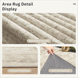 SISXSO 6x9 Area Rug for Living Room Washable 6x9 Rug Non-Slip Modern Rugs for Bedroom Dinning Room Ultra-Thin Indoor Beige Rug