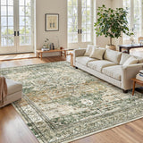 SISXSO 6x9 Area Rug for Living Room Washable 6x9 Rug Non-Slip Modern Rugs for Bedroom Dinning Room Ultra-Thin Indoor Beige Rug