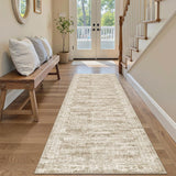 SISXSO 6x9 Area Rug for Living Room Washable 6x9 Rug Non-Slip Modern Rugs for Bedroom Dinning Room Ultra-Thin Indoor Beige Rug