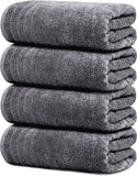 SISXSO Tens Towels Pack of 4 Extra Large Bath Towels 30 x 60 Inches, 100% Cotton, Larger & Lighter Weight, Quicker to Dry, Super Soft and Absorbent, Perfect for Bathroom, Dark Grey