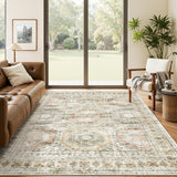 SISXSO 6x9 Area Rug for Living Room Washable 6x9 Rug Non-Slip Modern Rugs for Bedroom Dinning Room Ultra-Thin Indoor Beige Rug