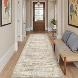 SISXSO 6x9 Area Rug for Living Room Washable 6x9 Rug Non-Slip Modern Rugs for Bedroom Dinning Room Ultra-Thin Indoor Beige Rug