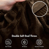 SISXSO Madison Park Duke Faux Fur Throw Blanket for Sofa, 50 x 60", Brown