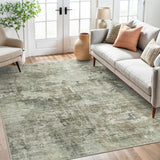 SISXSO 6x9 Area Rug for Living Room Washable 6x9 Rug Non-Slip Modern Rugs for Bedroom Dinning Room Ultra-Thin Indoor Beige Rug