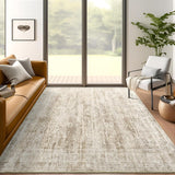 SISXSO 6x9 Area Rug for Living Room Washable 6x9 Rug Non-Slip Modern Rugs for Bedroom Dinning Room Ultra-Thin Indoor Beige Rug