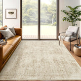 SISXSO 6x9 Area Rug for Living Room Washable 6x9 Rug Non-Slip Modern Rugs for Bedroom Dinning Room Ultra-Thin Indoor Beige Rug