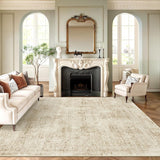 SISXSO 6x9 Area Rug for Living Room Washable 6x9 Rug Non-Slip Modern Rugs for Bedroom Dinning Room Ultra-Thin Indoor Beige Rug