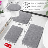 SISXSO Paradigms Interiors Bathroom Rugs 30x20, Extra Soft Absorbent Chenille Bath Rugs, Rubber Backing Quick Dry, Machine Washable Bath Mats for Bathroom Floor, Tub and Shower, Home Decor Accessories, Grey