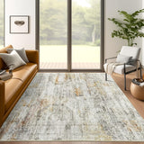 SISXSO 6x9 Area Rug for Living Room Washable 6x9 Rug Non-Slip Modern Rugs for Bedroom Dinning Room Ultra-Thin Indoor Beige Rug