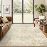 SISXSO 6x9 Area Rug for Living Room Washable 6x9 Rug Non-Slip Modern Rugs for Bedroom Dinning Room Ultra-Thin Indoor Beige Rug