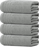SISXSO Tens Towels Pack of 4 Extra Large Bath Towels 30 x 60 Inches, 100% Cotton, Larger & Lighter Weight, Quicker to Dry, Super Soft and Absorbent, Perfect for Bathroom, Dark Grey