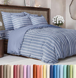 SISXSO Duvet Cover Queen Size Set - Extra Soft Queen Size Duvet Cover 90 x 90 with 2 Pillow Shams - Hotel Luxury Easy Care and Fade Free w/Zipper Closures & Ties - Comfy Breathable Bedding Set (Navy Blue)