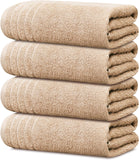 SISXSO Tens Towels Pack of 4 Extra Large Bath Towels 30 x 60 Inches, 100% Cotton, Larger & Lighter Weight, Quicker to Dry, Super Soft and Absorbent, Perfect for Bathroom, Dark Grey