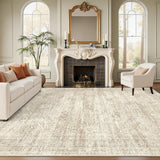 SISXSO 6x9 Area Rug for Living Room Washable 6x9 Rug Non-Slip Modern Rugs for Bedroom Dinning Room Ultra-Thin Indoor Beige Rug