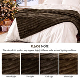 SISXSO Madison Park Duke Faux Fur Throw Blanket for Sofa, 50 x 60", Brown