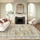 SISXSO 6x9 Area Rug for Living Room Washable 6x9 Rug Non-Slip Modern Rugs for Bedroom Dinning Room Ultra-Thin Indoor Beige Rug