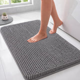 SISXSO Utopia Home Absorbent Chenille Bath Rug Mat for Bathroom, 30x20 Inch, Grey