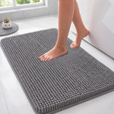 SISXSO Utopia Home Absorbent Chenille Bath Rug Mat for Bathroom, 30x20 Inch, Grey