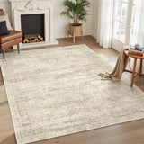 SISXSO 6x9 Area Rug for Living Room Washable 6x9 Rug Non-Slip Modern Rugs for Bedroom Dinning Room Ultra-Thin Indoor Beige Rug