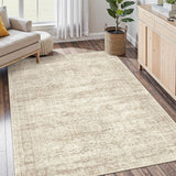 SISXSO 6x9 Area Rug for Living Room Washable 6x9 Rug Non-Slip Modern Rugs for Bedroom Dinning Room Ultra-Thin Indoor Beige Rug