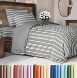 SISXSO Duvet Cover Queen Size Set - Extra Soft Queen Size Duvet Cover 90 x 90 with 2 Pillow Shams - Hotel Luxury Easy Care and Fade Free w/Zipper Closures & Ties - Comfy Breathable Bedding Set (Navy Blue)