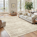 SISXSO 6x9 Area Rug for Living Room Washable 6x9 Rug Non-Slip Modern Rugs for Bedroom Dinning Room Ultra-Thin Indoor Beige Rug
