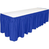 SISXSO Table Skirt, 29 in x 14 ft - Plastic Tableskirt, Disposable, Reusable, Rectangular Tablecloth Skirt (1 Pack)