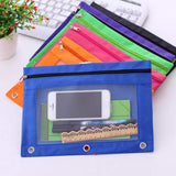 SISXSO Pencil Pouch 3 Ring, Zipper Pencil Pouches Case Binder Cosmetic Bag Black 2 Pack