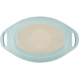 SISXSO Solid Glaze Ceramics Au Gratin Bakeware / Baker Set, Oval - 2 Piece, Light Blue