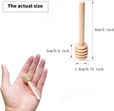 Colher de mel de madeira - 6 peças de 3 polegadas mini palito de favo de mel, pequeno palito de mel para pote de mel, dispensar mel e lembrancinhas de festa de casamento 