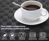 Xícaras e pires de café expresso com colheres de café expresso, canecas de café expresso empilháveis, xícaras de café expresso de 2,5 onças com 12 peças (embalagem protetora) 