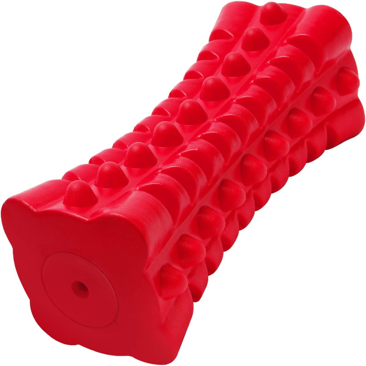 SISXSO Dog Toy, Squeaky, Indestructible, Tough, Durable Stick Chew Toy for Large Dogs, Puppies and Aggressive Chewers with Natural Rubber (Medium/Large Dog, Cube Red)