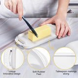 Manteigueira com tampa, recipiente para manteiga para bancada, suporte para manteiga inquebrável para decoração de cozinha, para manteiga da Costa Leste/Oeste, sem BPA, pode ir ao micro-ondas/lava-louças (branco) 