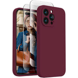 Capa de telefone macia para 15 Pro, capa de telefone de silicone atualizada [proteção de câmera] com [2 protetores de tela], forro de microfibra macio anti-riscos por dentro 