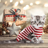 SISXSO Dog Christmas Sweater Xmas Pet Clothes Cute Striped Santa Claus Costume Holiday Puppy Cat Jumpers Outfits New Year Gifts for Small Medium Large Dogs (L, Red White Stripe Santa Claus)