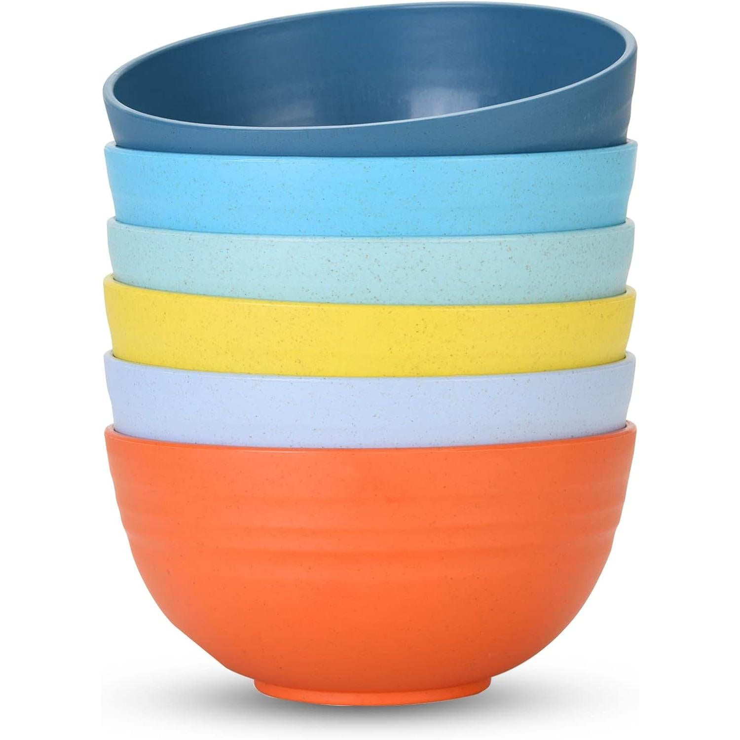 SISXSO Unbreakable Cereal Bowls 24 OZ Microwave and Dishwasher Safe BPA Free Bowl Dessert Bowls for Serving Soup, Oatmeal, Pasta and Salad [Set of 6]