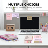 SISXSO Sticky Notes Set, Divider Sticky Notes 410 Packs Planner Sticky Note Dividers Tabs with Color Coding for School Supplies, Office Supplies, Book Notes