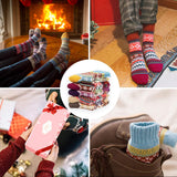 5 pares de meias femininas meias de algodão quentes meias grossas de malha vintage meias casuais de inverno 