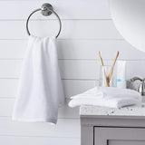 SISXSO Cotton Quick-Dry Hand Towel, 8-Pack, White, 28" x 16"