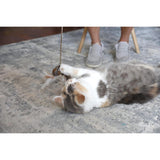 Varinha de brinquedo para gatos com penas e tecida 