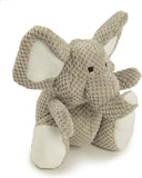 SISXSO Checkers Elephant Squeaky Plush Dog Toy, Chew Guard Technology - Gray, Large