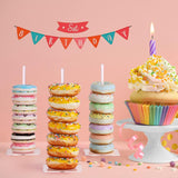 Suporte para donuts de acrílico, pacote com 4 unidades, torre de exibição de bagels transparente para mesa de sobremesas, suporte para donuts para aniversário, casamento, chá de bebê, Natal, festa 