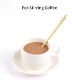 SISXSO 4 PCS 6.7 Inches Coffee Spoons, Stirring Spoons, Tea Spoons Long Handle, Gold Teaspoons, Gold Spoons, Ice Tea Spoons, Long Spoons for Stirring, Gold Espresso Spoons Stainless Steel