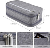 SISXSO Big Capacity Pencil Case Large Storage Pencil Bag Pouch 3 Comparments Pen Case Makeup Bag for Adults Office Supplies Stationery Organizer Holder, Gray